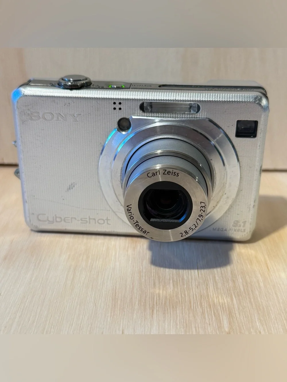 Sony Cyber-shot DSC-W100 Silver 8.1MP Tested Good w/Card-Charg-Bat Read Info Blw